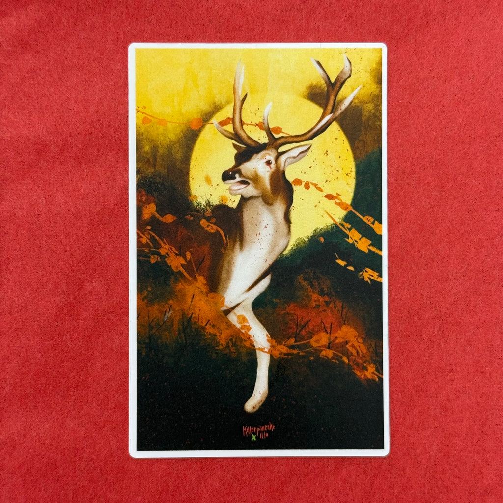 Stag with sun in background sticker